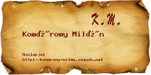 Komáromy Milán névjegykártya