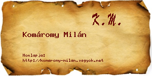 Komáromy Milán névjegykártya