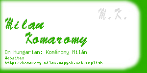 milan komaromy business card