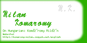 milan komaromy business card